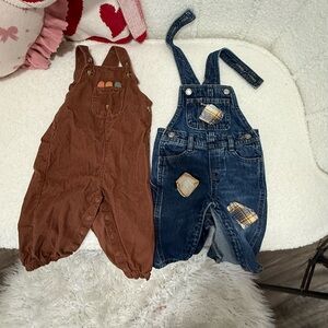 Brown and Blue Kids Overalls
